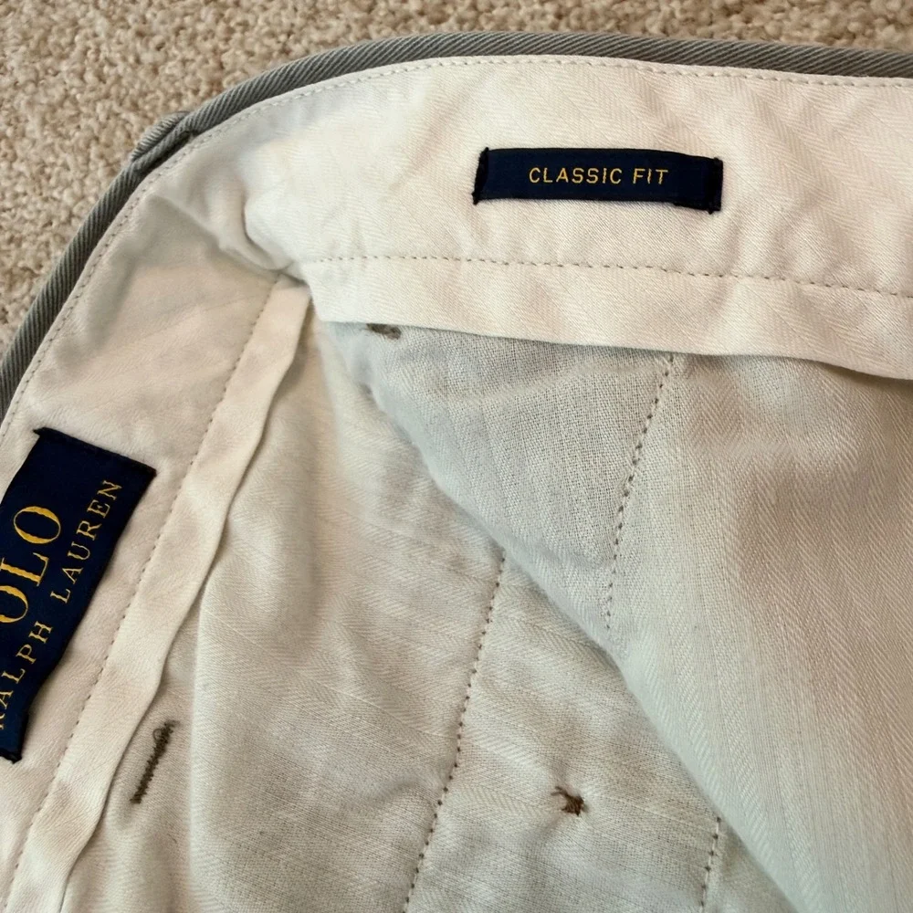 Polo Ralph Lauren Chinos Mens 34/30-32 Grey Classic Fit Cotton Twill Pants